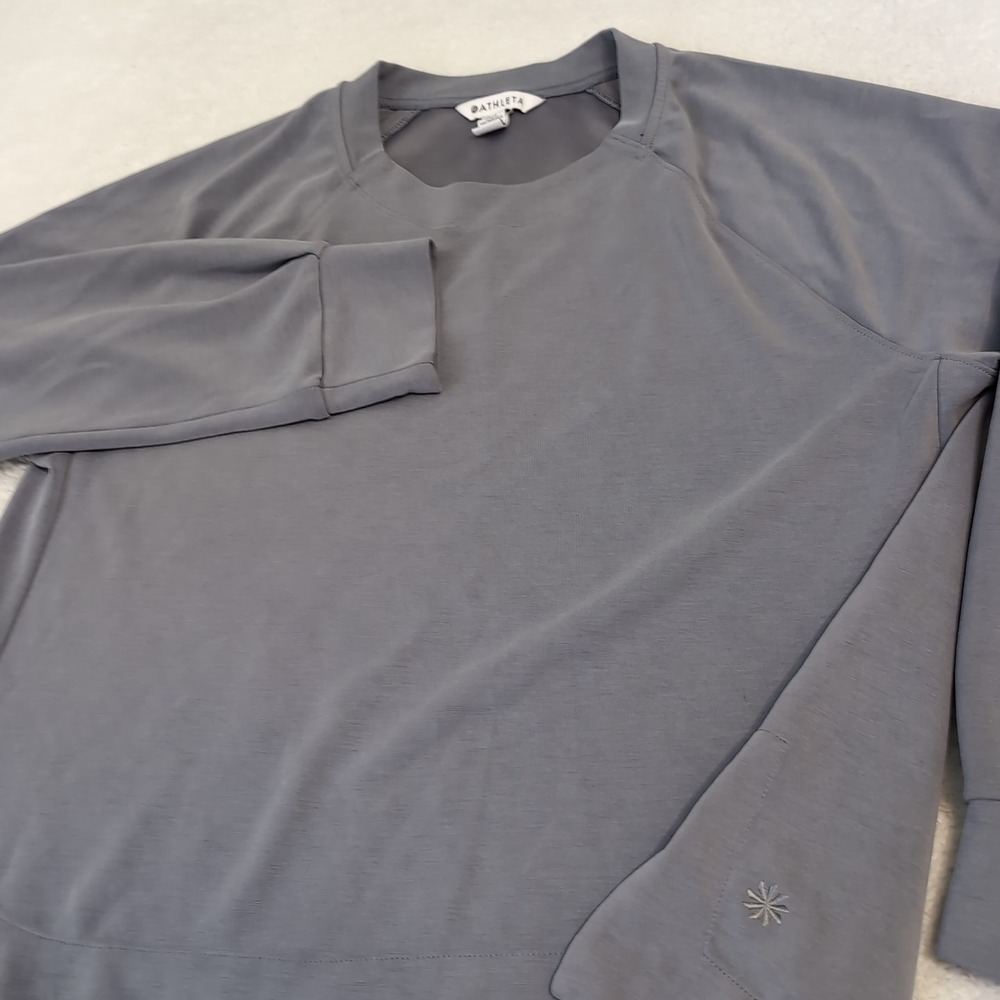 NEW ATHLETA Sweater Women's L GRAY Soft Workout Gym Yoga Modal Stretch Gray